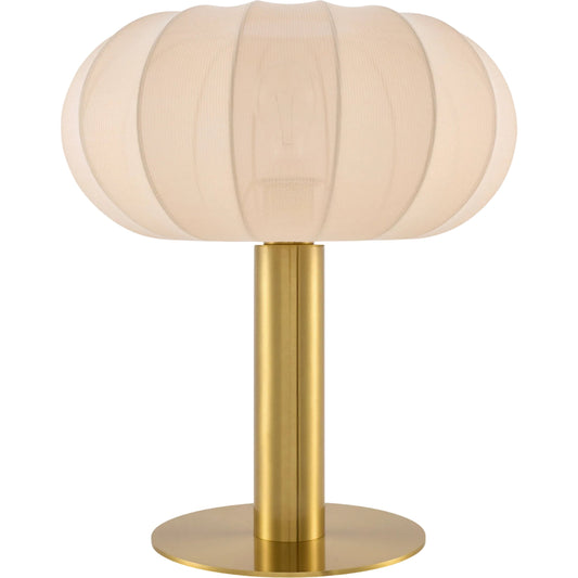 Lyora Accent Table Lamp by Surya in cream, metallic brass, translucent and electroplated. Made from iron, cotton in a unique style.