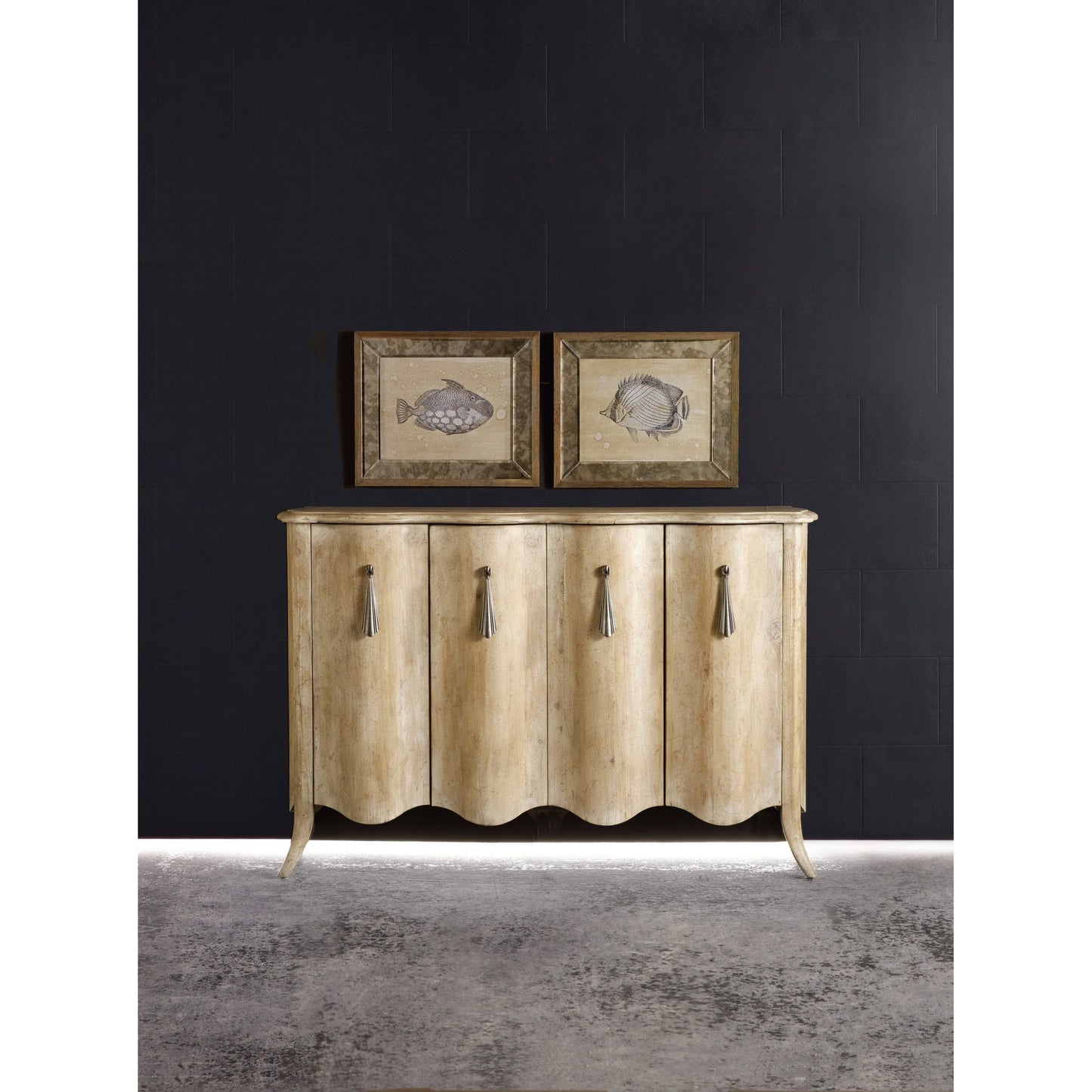 003 SI-1749193 | Lifestyle | Draped Credenza by Hooker Furniture in light elm. Made from elm veneers in a eclectic & global style.