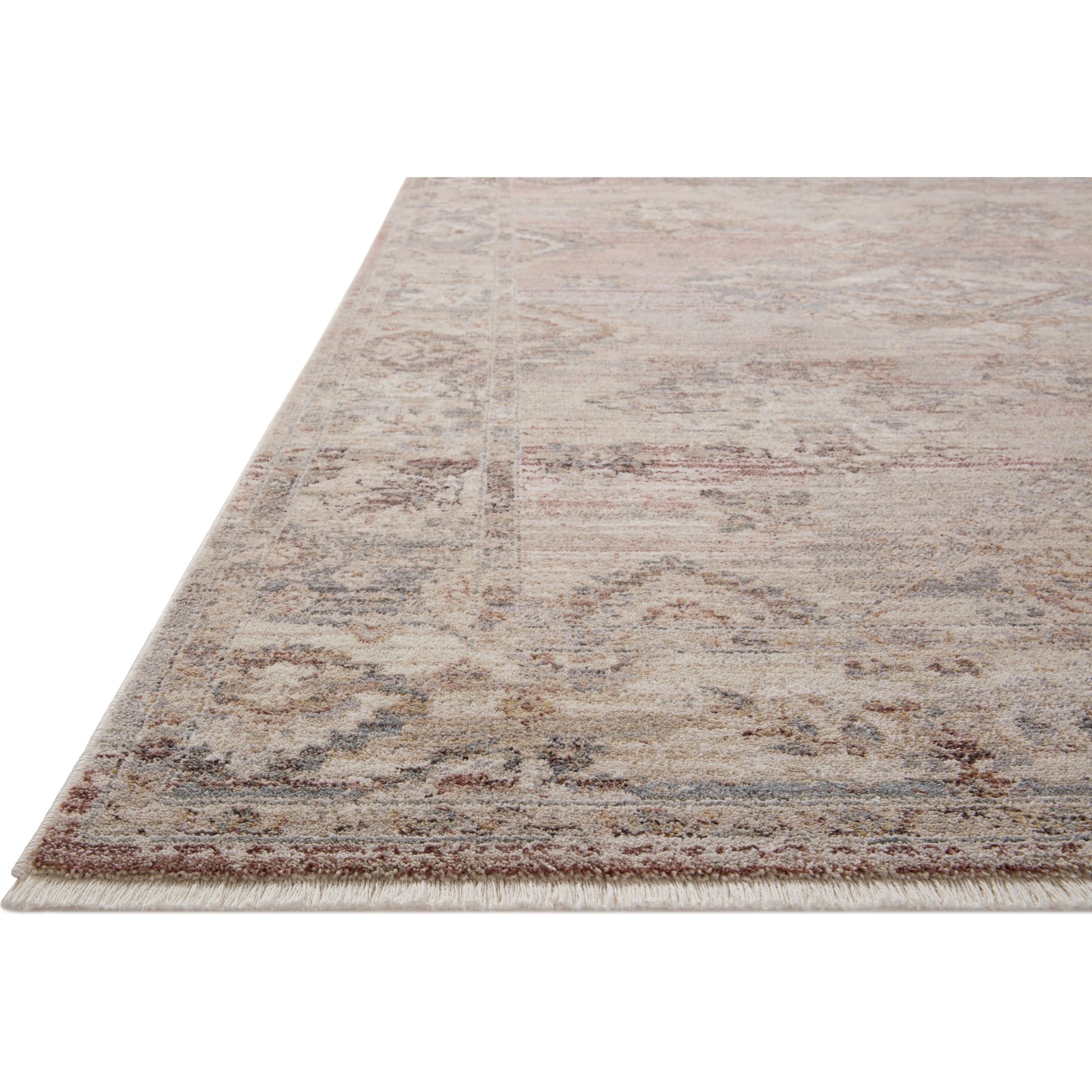Lyra LYR-01 Rug by Loloi in blush, dove. Made from 100% polyester in a unique style.