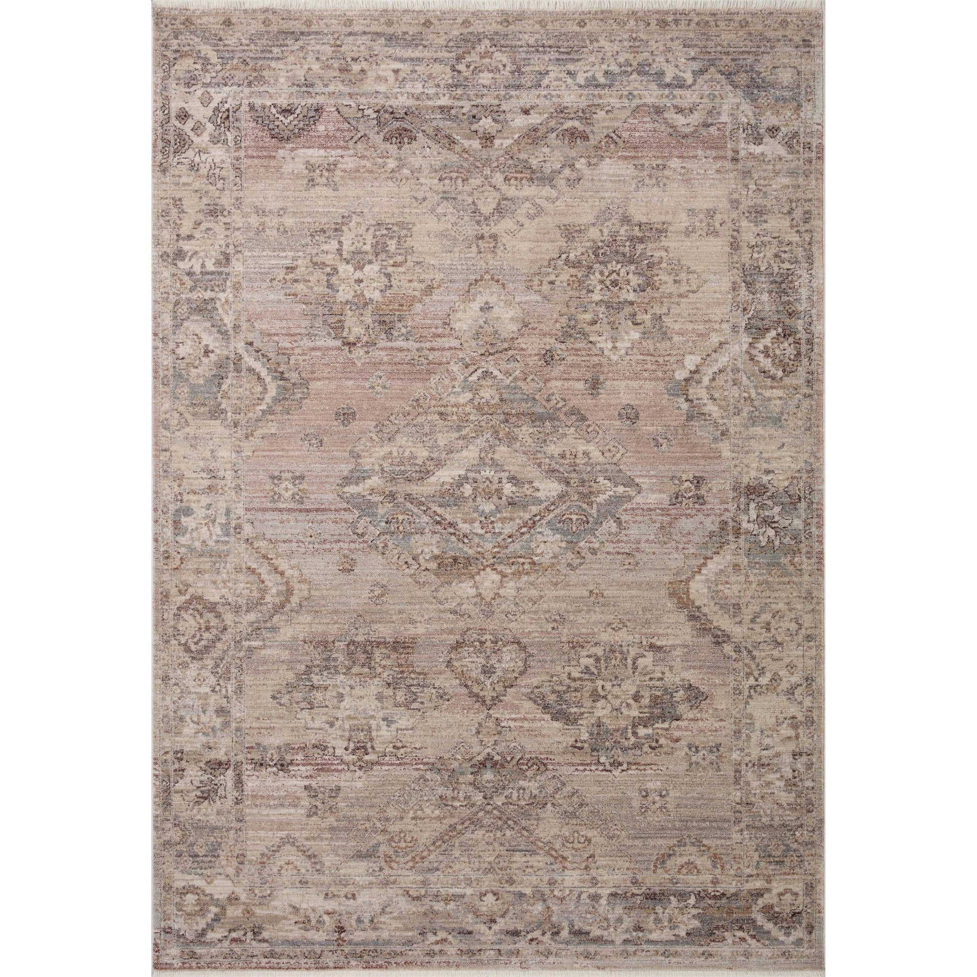 Lyra LYR-01 Rug by Loloi in blush, dove. Made from 100% polyester in a unique style.