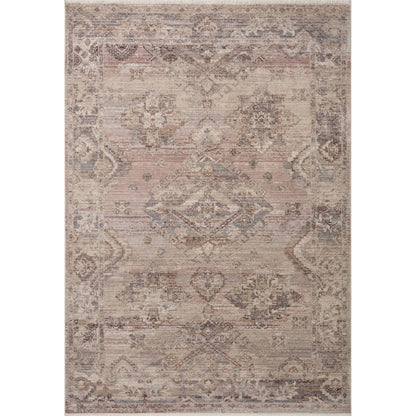 Lyra LYR-01 Rug by Loloi in blush, dove. Made from 100% polyester in a unique style.