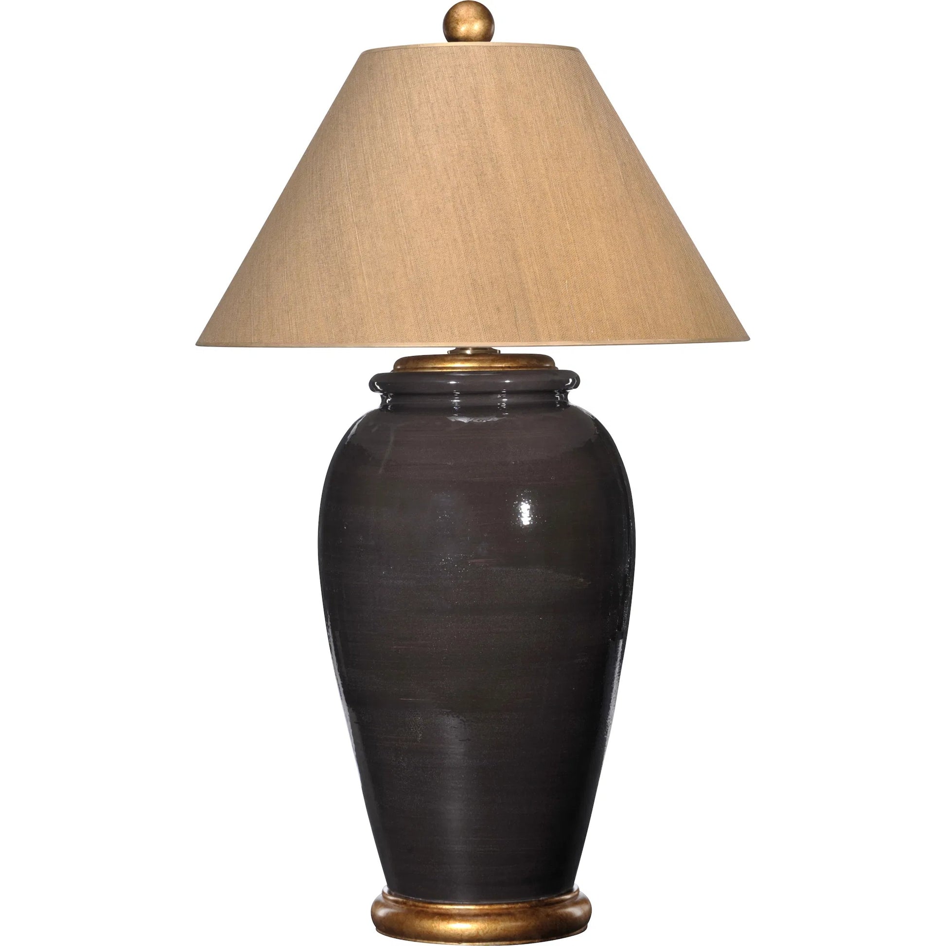Montecito Lamp by Bradburn Home in chocolate. Made from ceramic in a eclectic & global style.