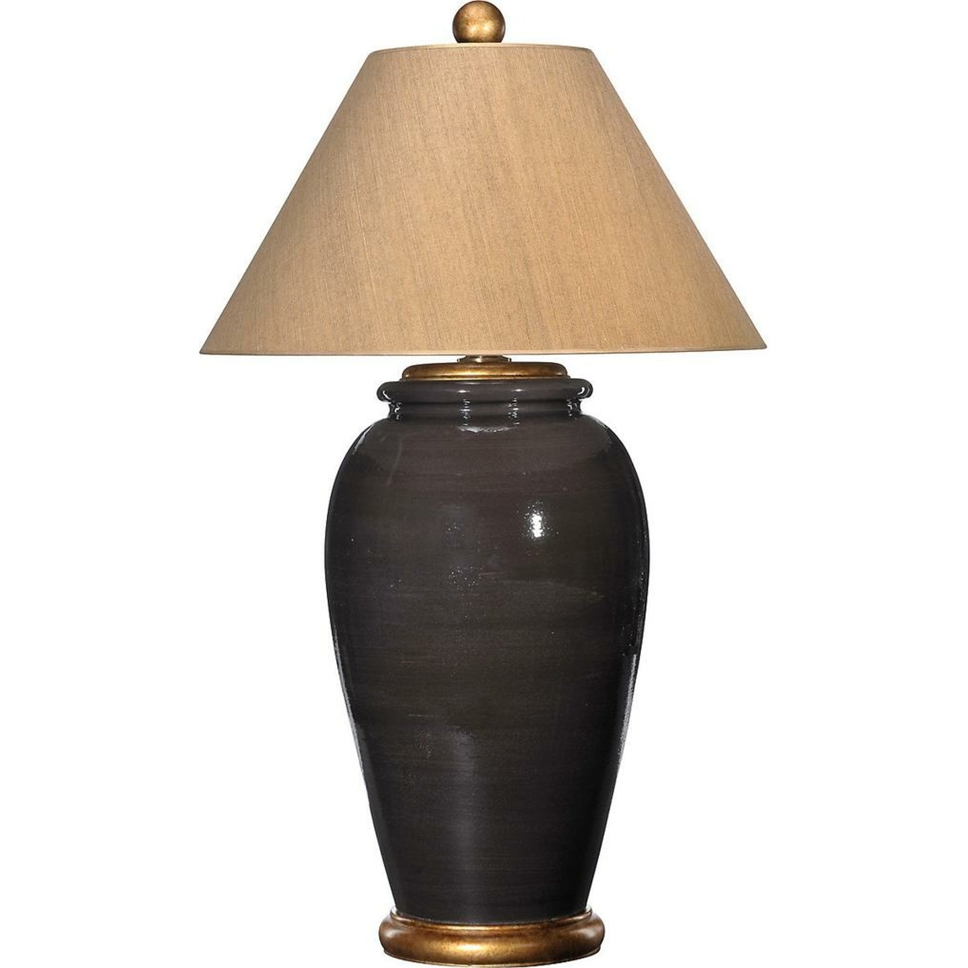 Montecito Lamp by Bradburn Home in chocolate. Made from ceramic in a eclectic & global style.