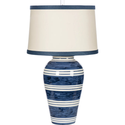 Bimini Blue Couture Lamp by Bradburn Home. Made from ceramic in a unique style.