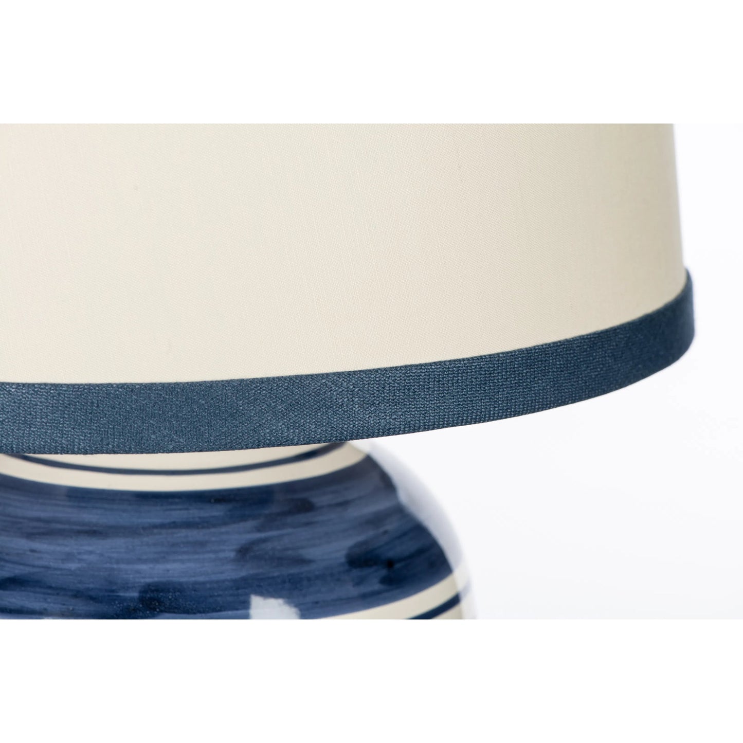 003 SI-2334377 | Closeup | Bimini Blue Couture Lamp by Bradburn Home. Made from ceramic in a eclectic & global style.