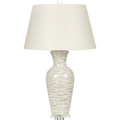 Wind Swept Gray Lamp by Bradburn Home. Made from ceramic in a unique style.