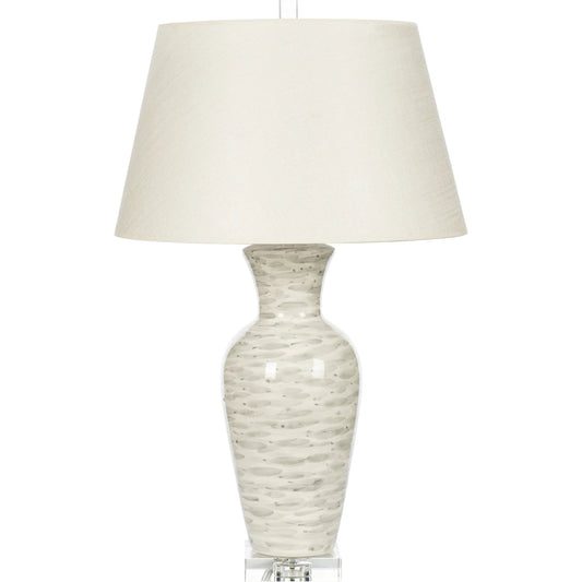 Wind Swept Gray Lamp by Bradburn Home. Made from ceramic in a unique style.