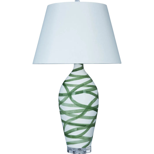 Green Stratus Lamp by Bradburn Home. Made from ceramic in a unique style.