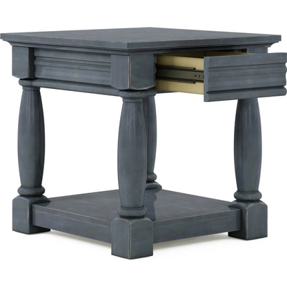 Alcove End Table by A.R.T. Furniture in slate. Made from acacia solids, maple veneers in a transitional style.