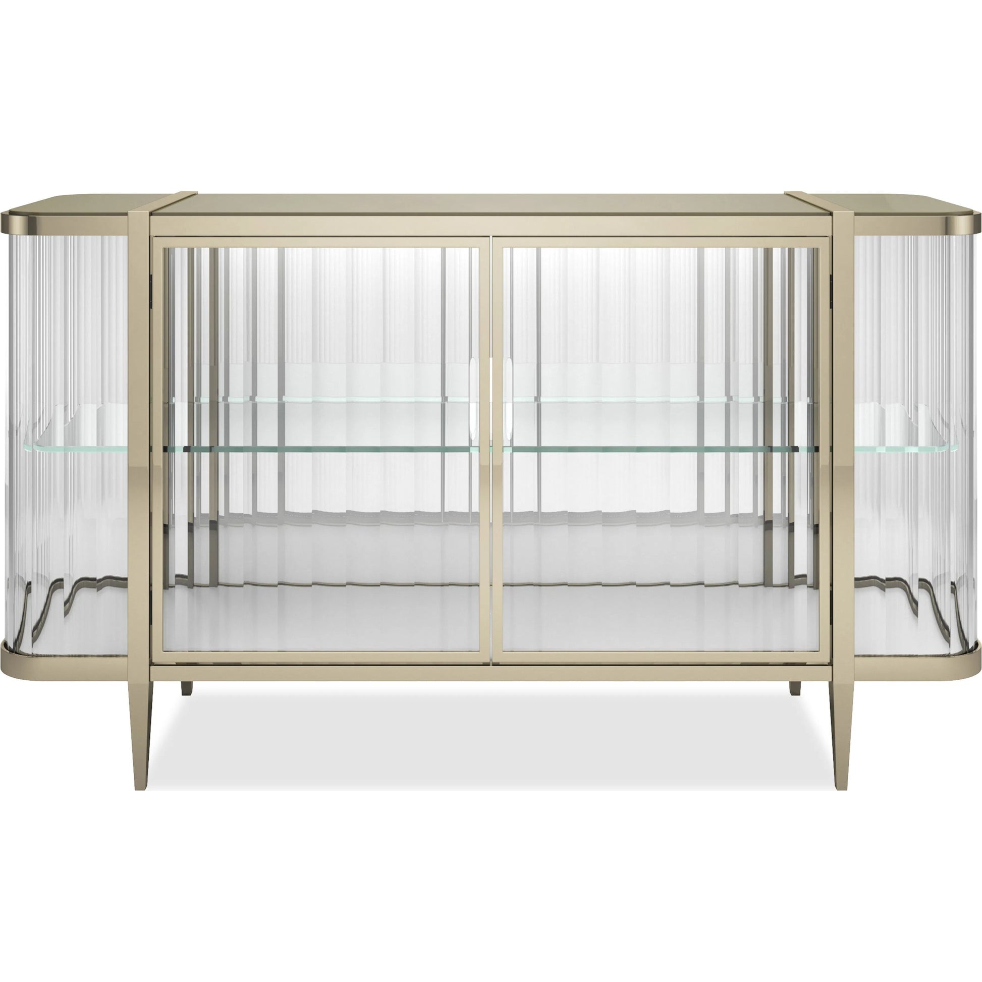 Stop and Stare Console by Caracole. Made from metal, glass, acrylic in a unique style.