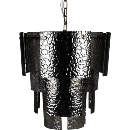 Cornelius Chandelier by Noir in antique brass. Made from iron, smoke grey glass in a traditional style.