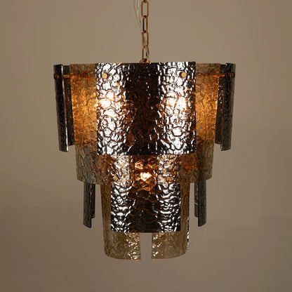 Cornelius Chandelier by Noir in antique brass. Made from iron, smoke grey glass in a traditional style.