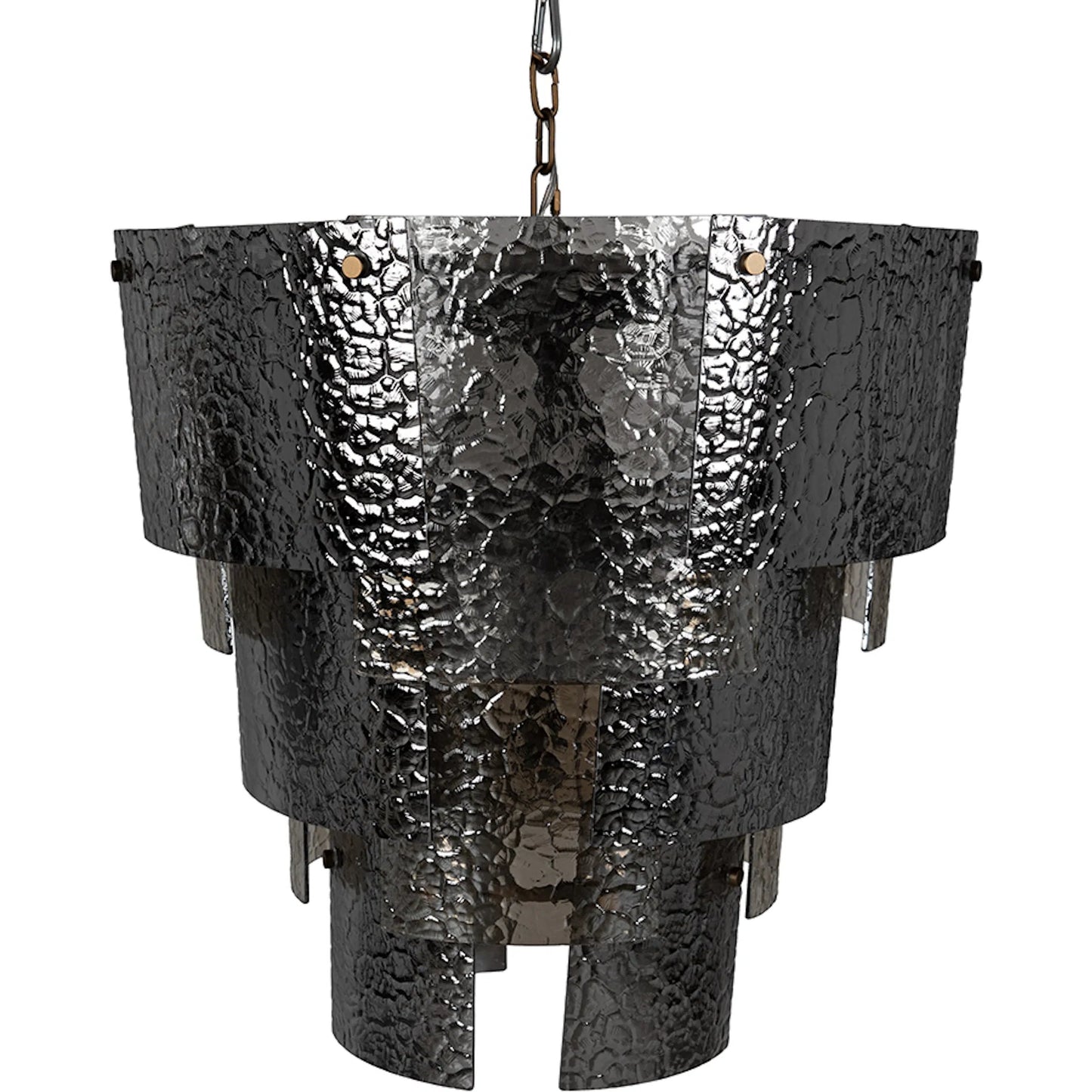 002 SI-2524153 | Primary Silo | Cornelius Chandelier by Noir in antique brass. Made from iron, smoke grey glass in a traditional style.