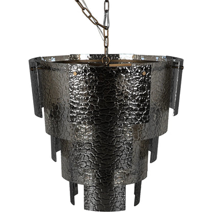 Cornelius Chandelier by Noir in antique brass. Made from iron, smoke grey glass in a traditional style.