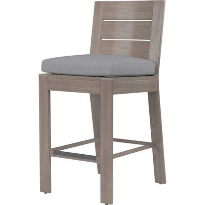 Laguna Outdoor Barstool in Canvas Flax by Sunset West in browns. Made from aluminum in a modern style.