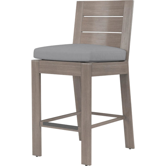 Laguna Outdoor Counter Stool by Sunset West in browns. Made from aluminum in a modern style.