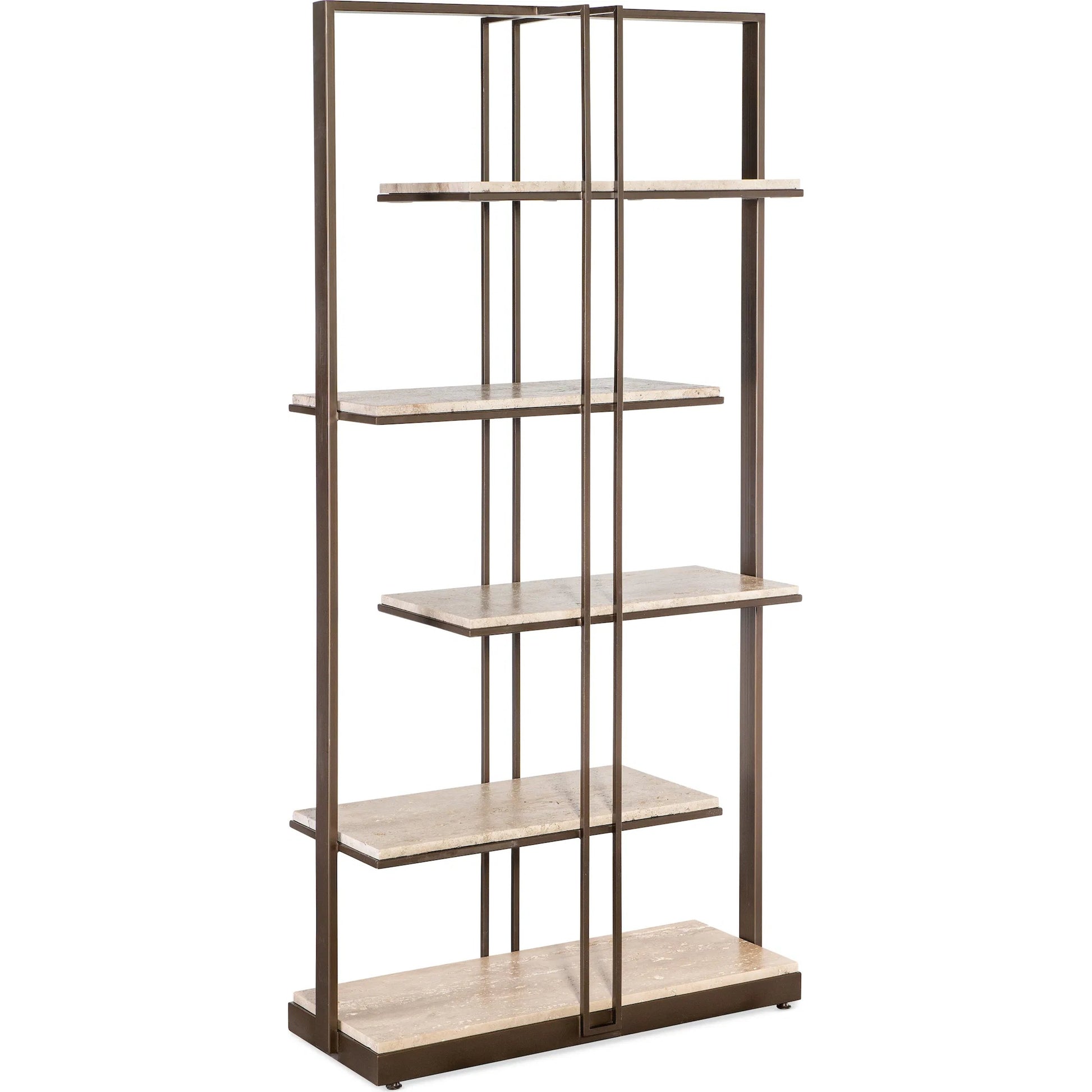 Granger Stone & Metal Etagere by Hooker Furniture in dark bronze. Made from unique in a modern style.