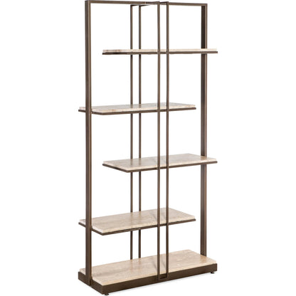 Granger Stone & Metal Etagere by Hooker Furniture in dark bronze. Made from unique in a modern style.