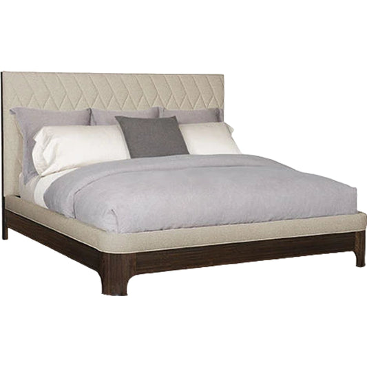 Moderne Bed by Caracole in natural and aged bourbon. Made from asian hardwood, fumed quartered figured eucalyptus in a transitional style.