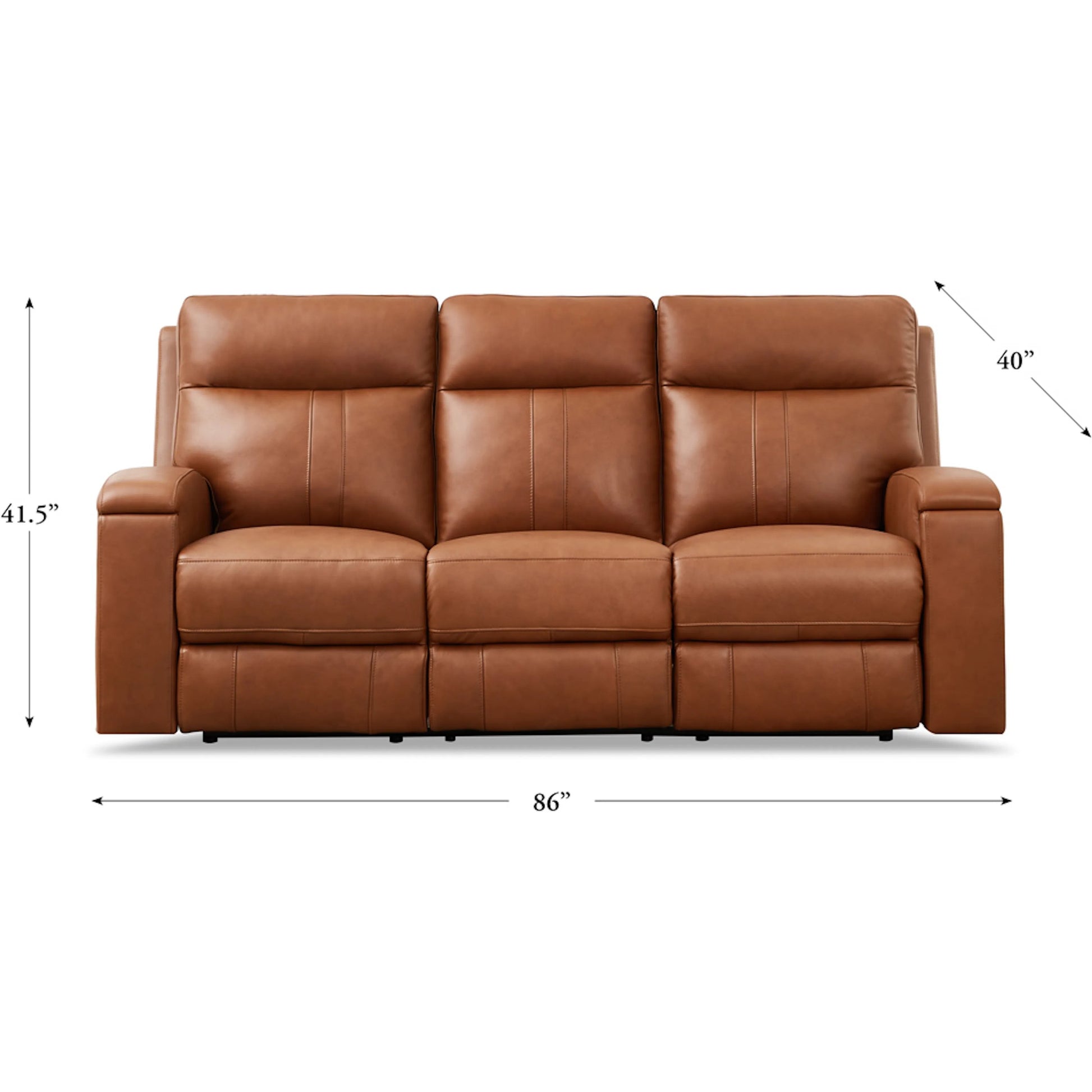 Venice 3-Seat Zero Gravity Leather Sofa by Hydeline in nutmeg brown. Made from leather, pu leather, solid hardwood kiln dried in a traditional style.