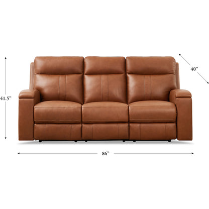 Venice 3-Seat Zero Gravity Leather Sofa by Hydeline in nutmeg brown. Made from leather, pu leather, solid hardwood kiln dried in a traditional style.