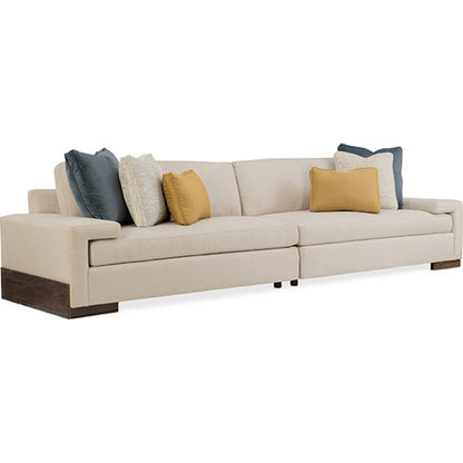 Shelf Arm 2 Piece Sectional by Caracole in natural and smoked sable. Made from fumed gum in a modern style.