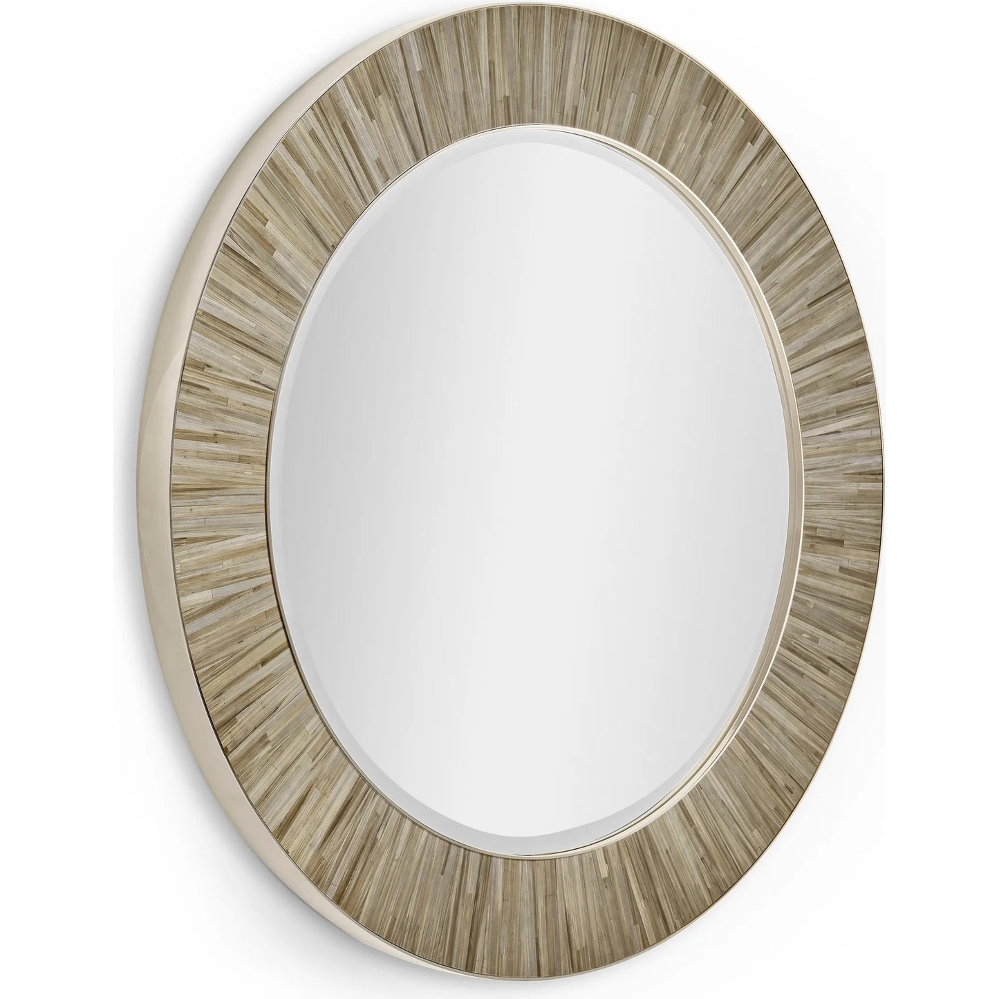 002 SI-2462645 | Additional Silo | Terra Round Mirror by Jonathan Charles in natural straw. Made from straw in a transitional style.