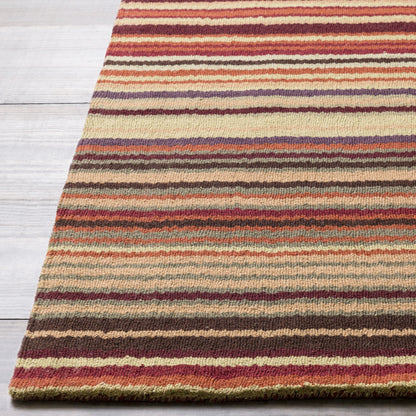 Mystique Rug - 97 by Surya in purple, dusty pink, beige, charcoal, burnt orange, seafoam. Made from 100% wool in a unique style.