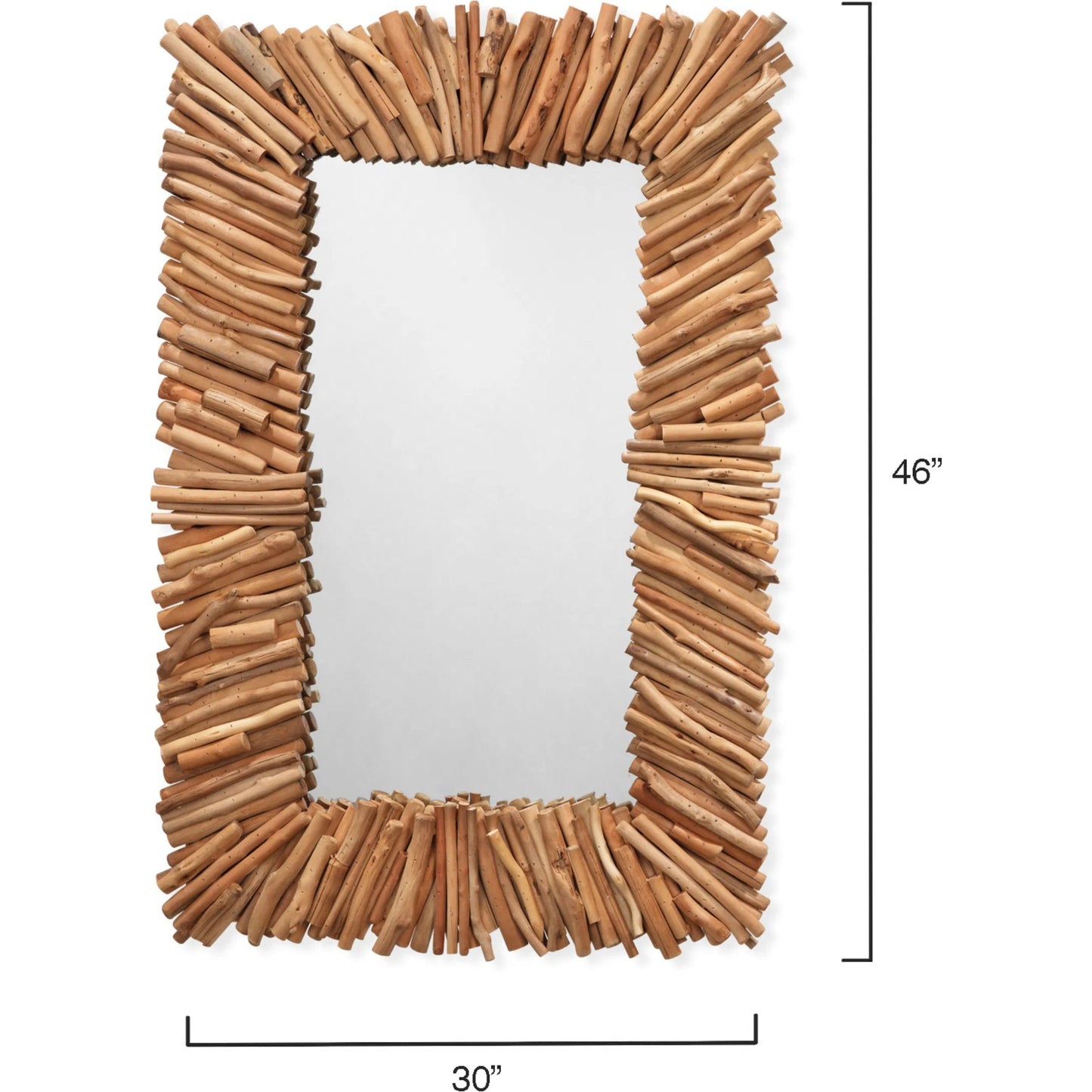002 SR-707895 | Additional Silo | Driftwood Rectangle Mirror by Lifestyle by JY in natural driftwood. Made from wood, glass in a coastal style.