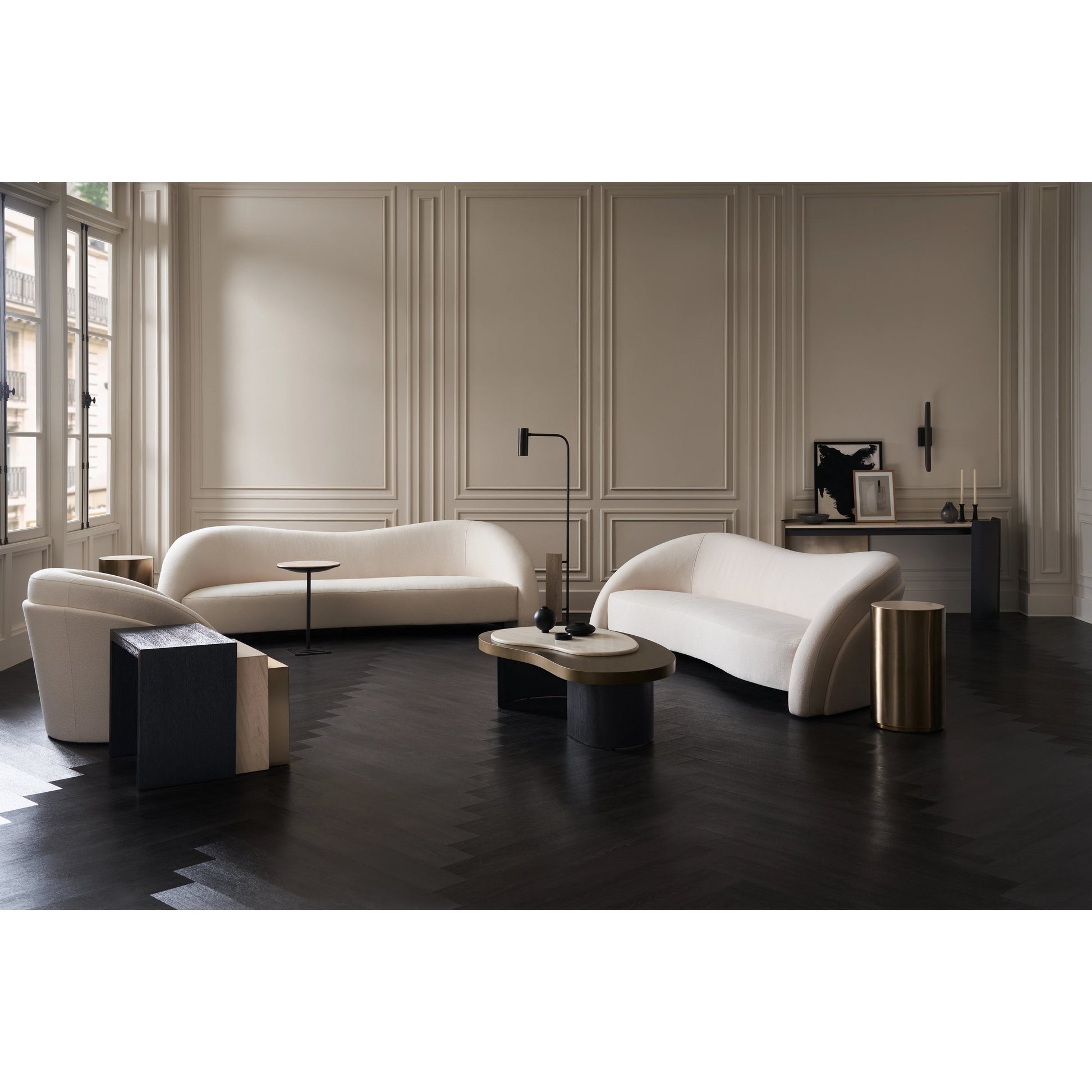 Movement Sofa by Caracole in alabaster. Made from unique in a modern style.