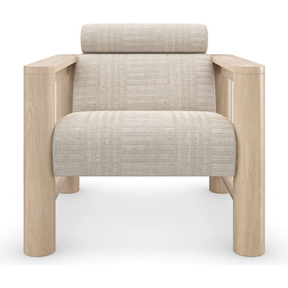 Unity Chair by Caracole in natural oak, lucent bronze metallic paint. Made from oak, metal in a modern style.