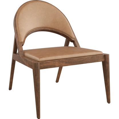 Rhythm Lounge Chair by Caracole in saddle and natural walnut. Made from walnut in a modern style.
