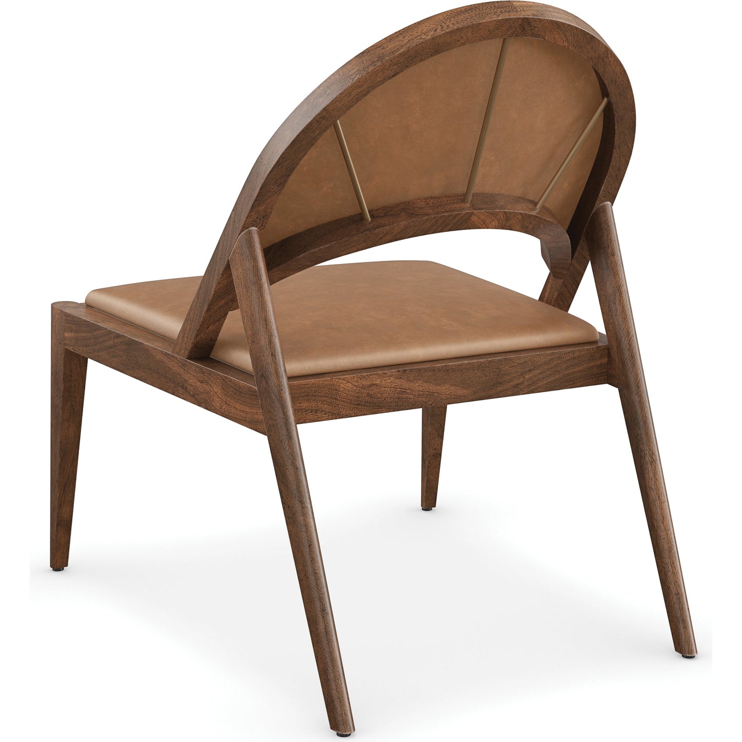 003 SI-2095974 | Additional Silo | Rhythm Lounge Chair by Caracole in saddle and natural walnut. Made from walnut in a modern style.