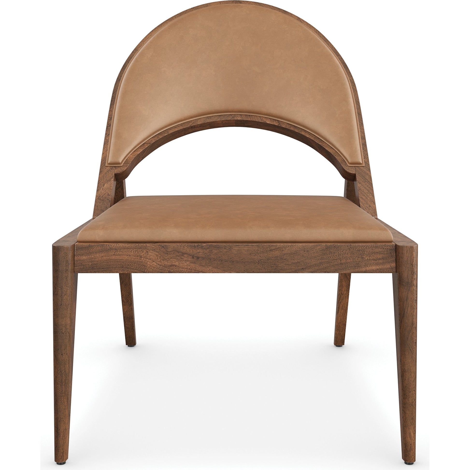 Rhythm Lounge Chair by Caracole in saddle and natural walnut. Made from walnut in a modern style.