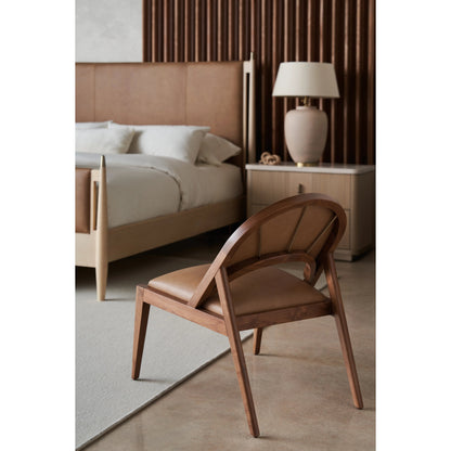 Rhythm Lounge Chair by Caracole in saddle and natural walnut. Made from walnut in a modern style.