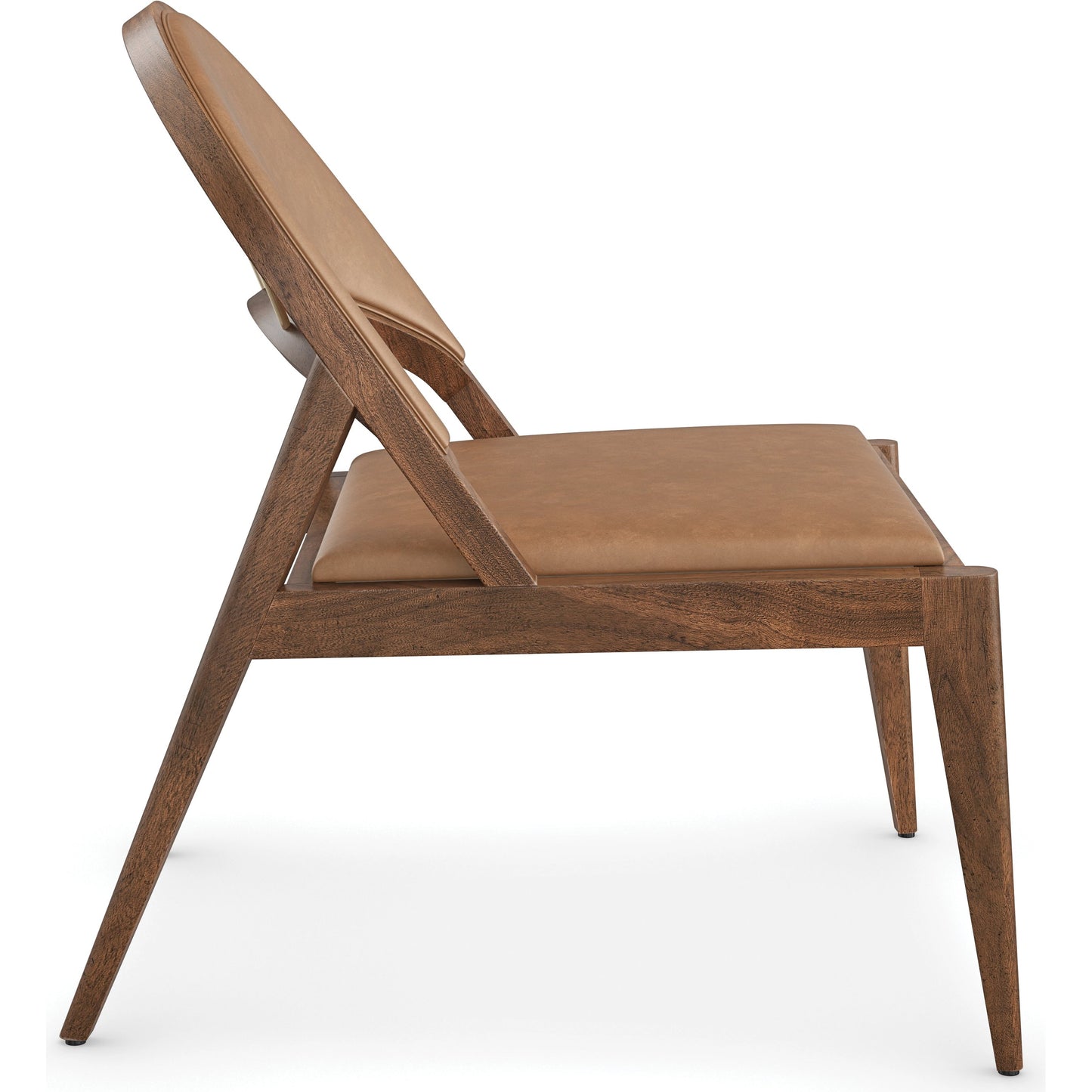 004 SI-2095974 | Additional Silo | Rhythm Lounge Chair by Caracole in saddle and natural walnut. Made from walnut in a modern style.