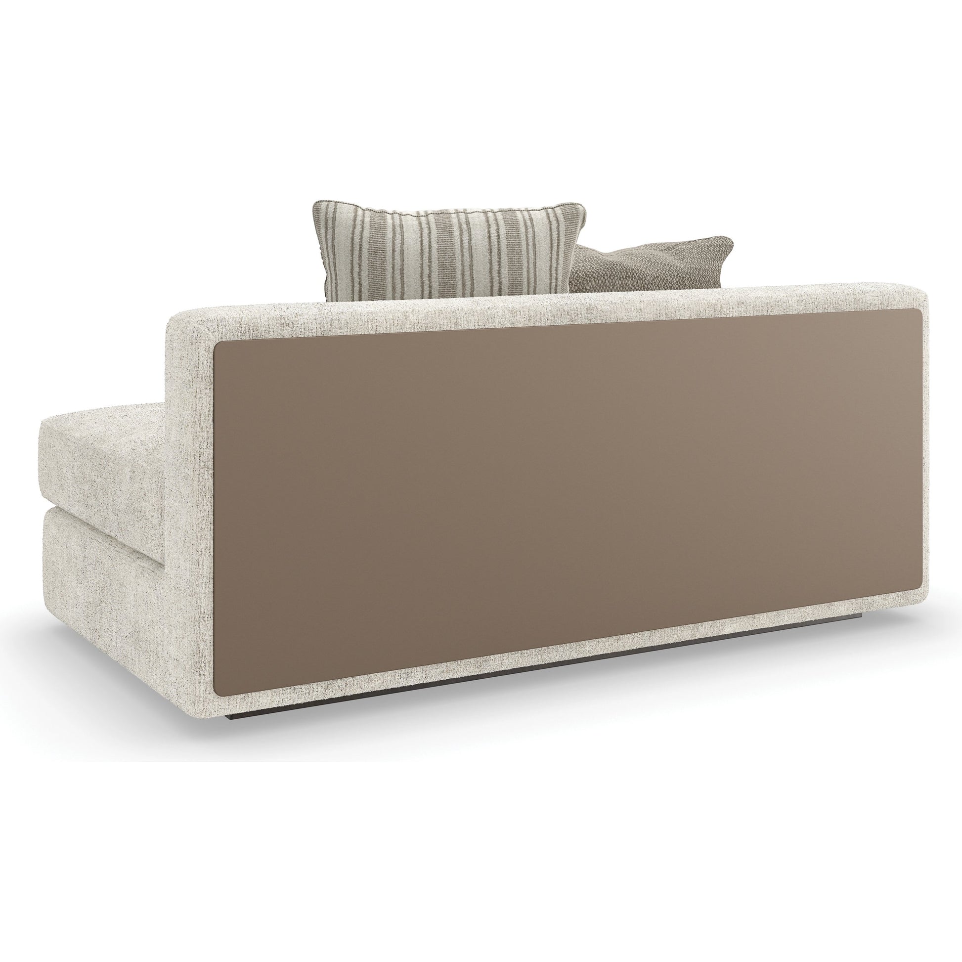 Unity Armless Loveseat by Caracole in cream. Made from asian hardwood in a modern style.