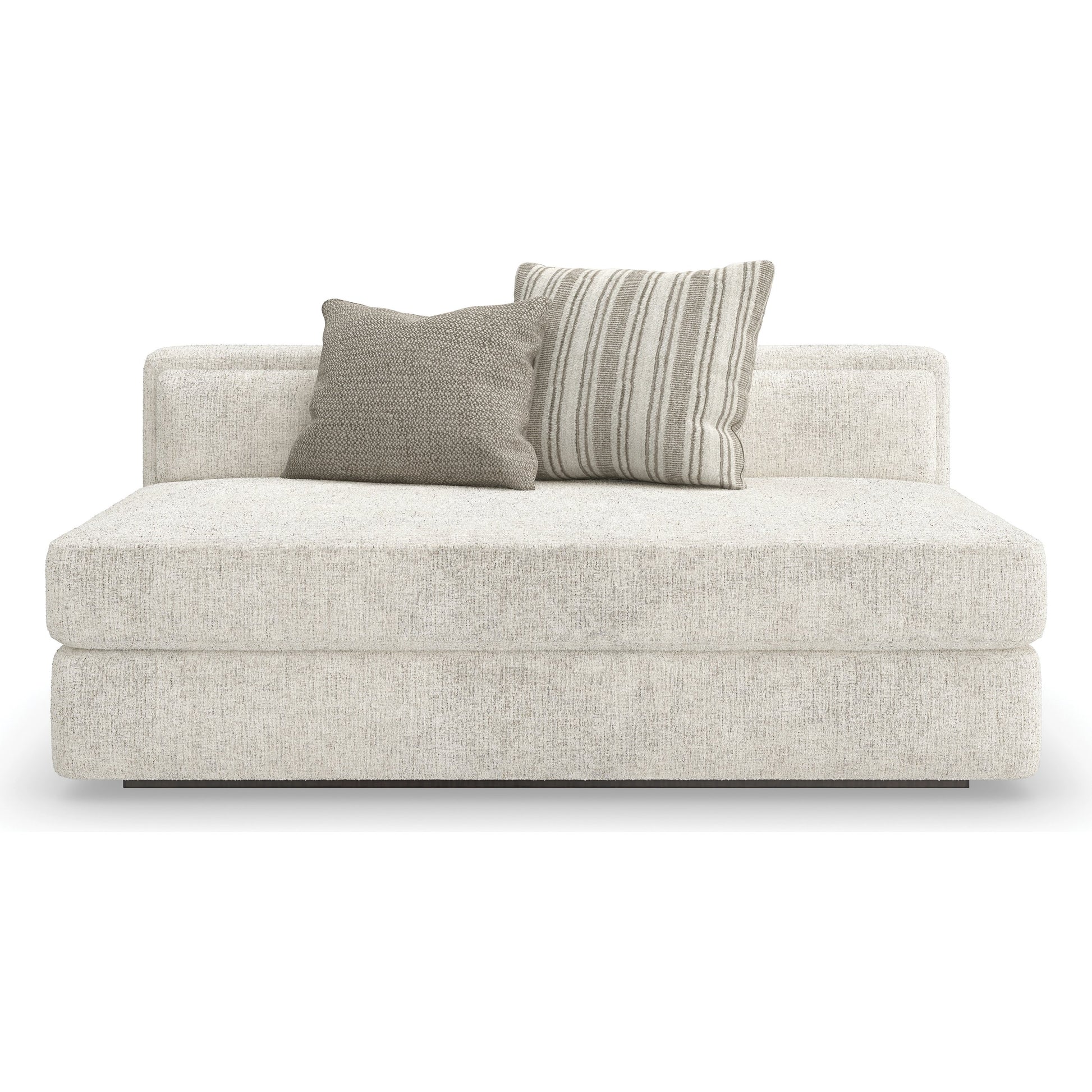 Unity Armless Loveseat by Caracole in cream. Made from asian hardwood in a modern style.