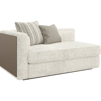 Unity Left Arm Loveseat by Caracole in cream. Made from asian hardwood in a modern style.