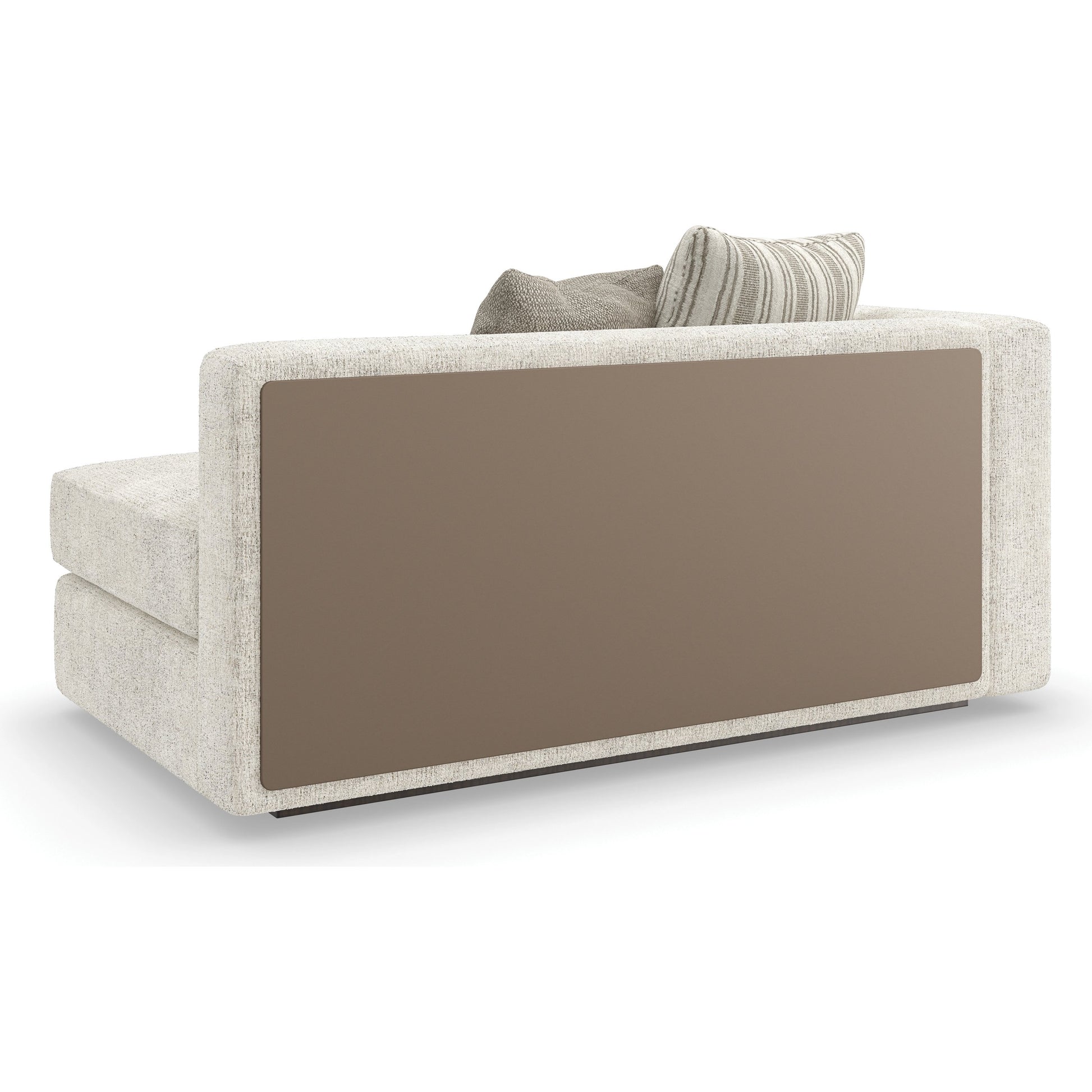 Unity Left Arm Loveseat by Caracole in cream. Made from asian hardwood in a modern style.