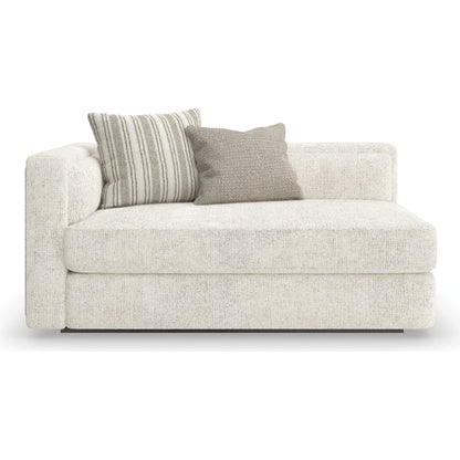 Unity Left Arm Loveseat by Caracole in cream. Made from asian hardwood in a modern style.