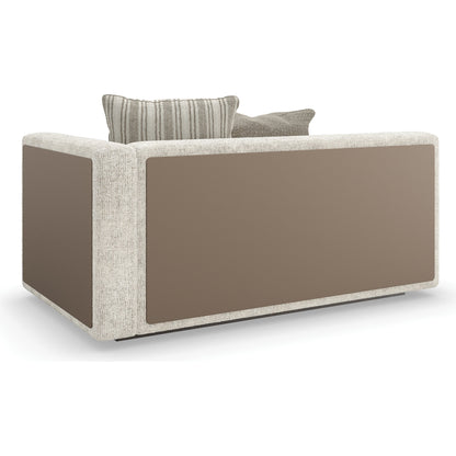 Unity Right Arm Loveseat by Caracole in cream. Made from asian hardwood in a modern style.