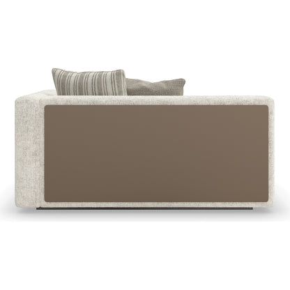 Unity Right Arm Loveseat by Caracole in cream. Made from asian hardwood in a modern style.