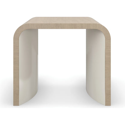 Movement End Table by Caracole in sun drenched oak, textured adobe. Made from oak, quartersawn oak in a modern style.