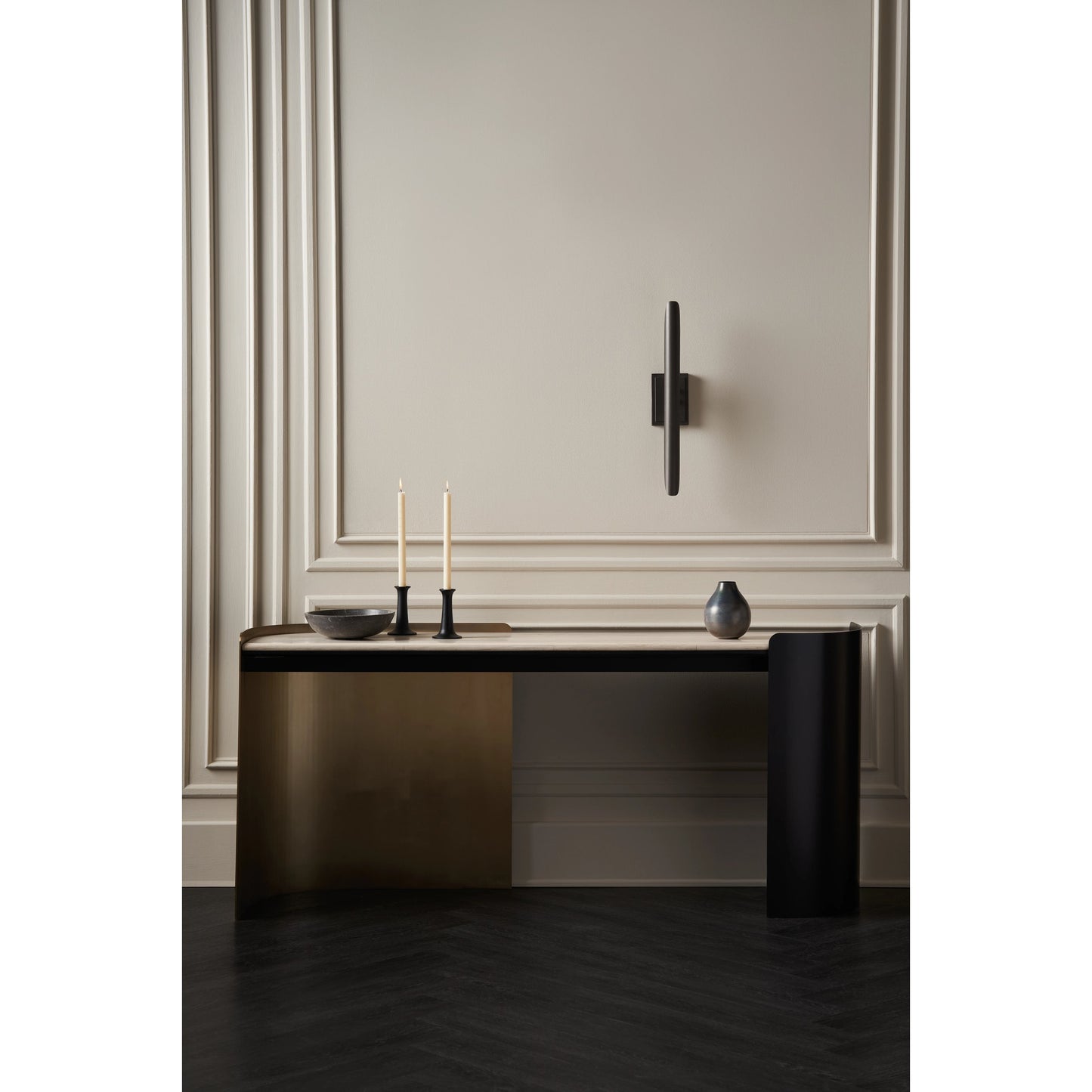 007 SI-2095985 | Lifestyle | Movement Console by Caracole in bronze and chocolate bronze, lucent bronze plated metal. Made from metal, stone in a modern style.