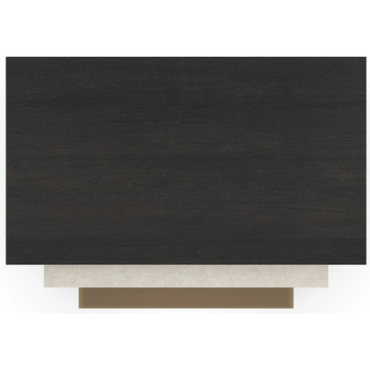 Contrast Nesting Tables by Caracole in cinder, crème travertine, lucent bronze plated metal. Made from birch, stone, metal, quartersawn oak in a modern style.