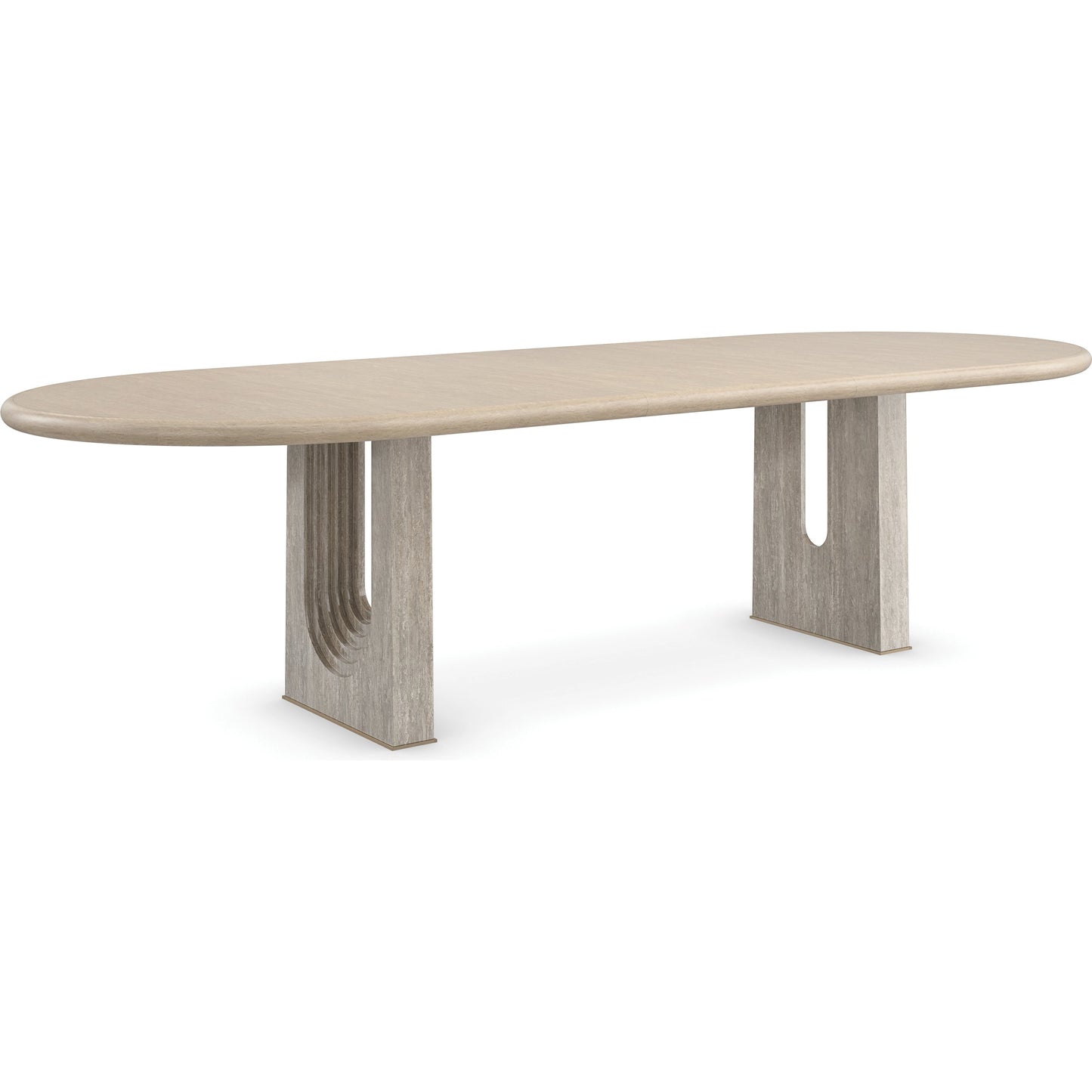 004 SI-2095990 | Additional Silo | Emphasis Dining Table by Caracole in sun drenched oak, lucent bronze plated metal. Made from oak, quartersawn oak in a modern style.
