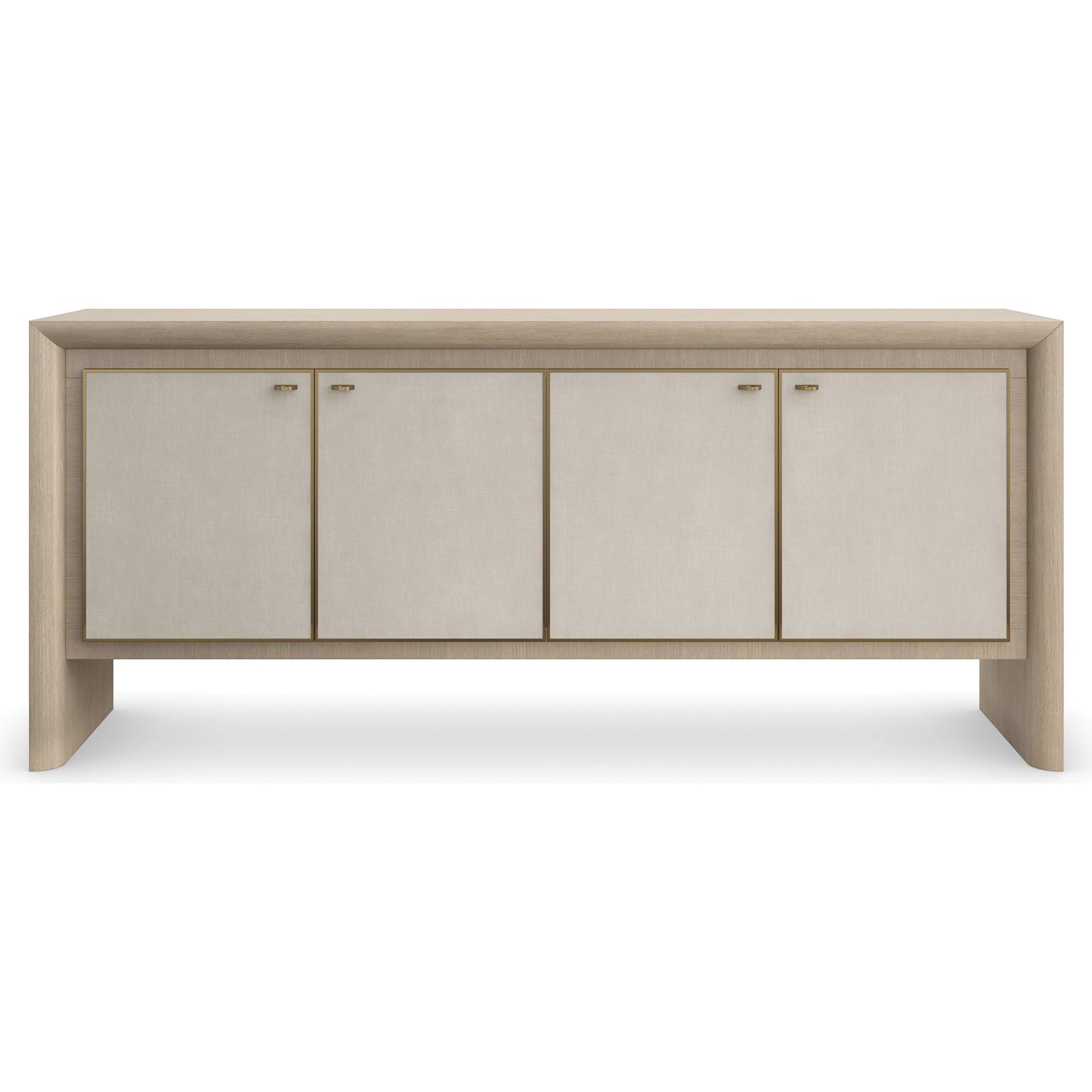 002 SI-2095993 | Additional Silo | Unity Credenza by Caracole in sun drenched oak, lucent bronze plated metal. Made from oak, quartersawn oak in a modern style.