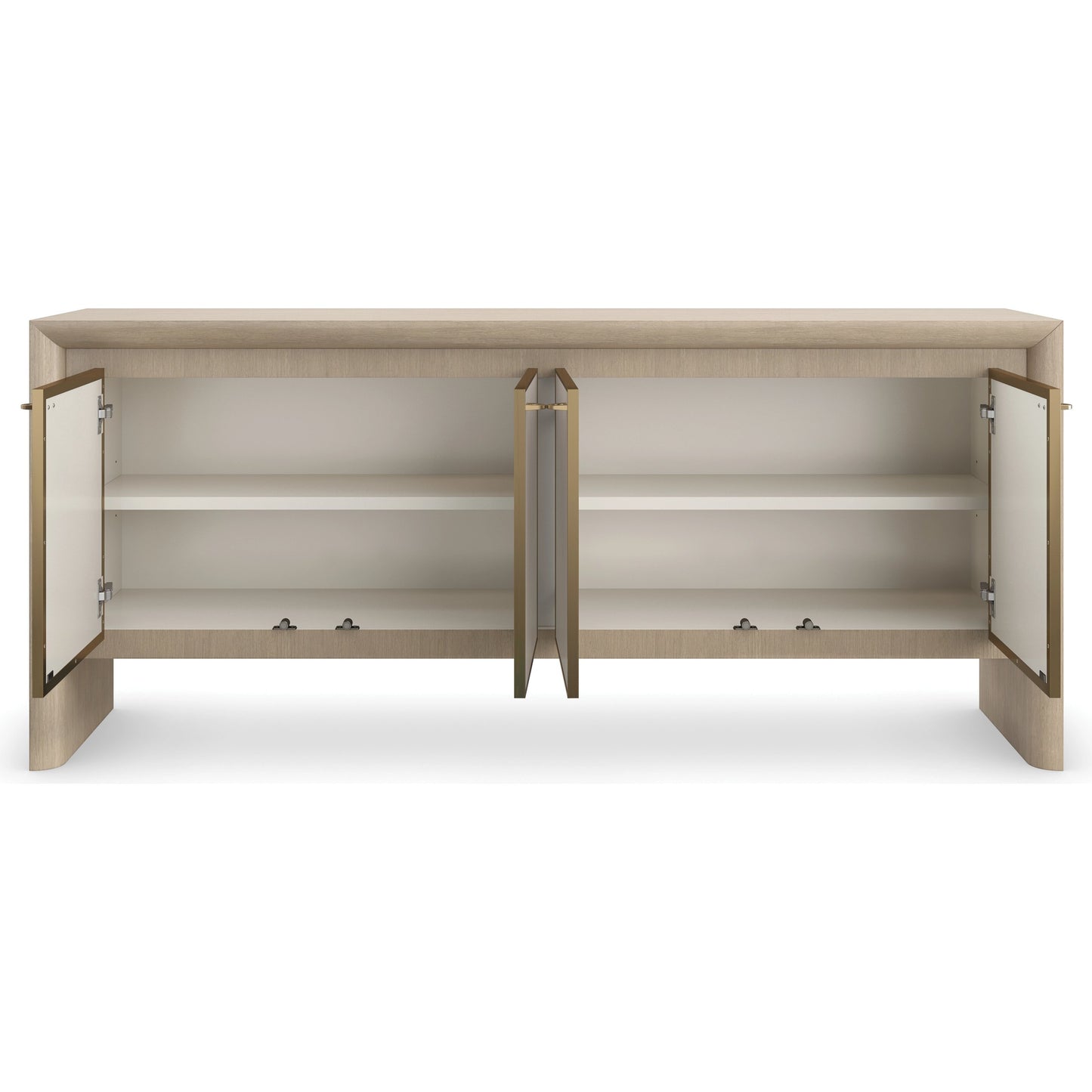 003 SI-2095993 | Additional Silo | Unity Credenza by Caracole in sun drenched oak, lucent bronze plated metal. Made from oak, quartersawn oak in a modern style.