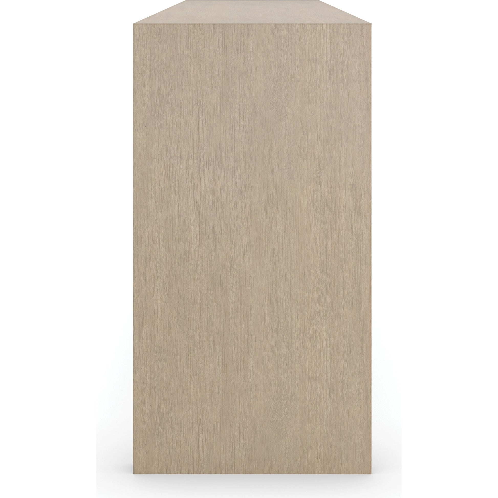 Unity Credenza by Caracole in sun drenched oak, lucent bronze plated metal. Made from oak, quartersawn oak in a modern style.